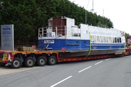 48-tonne ferry, King Arthur, arrives at Fox’s for welding work