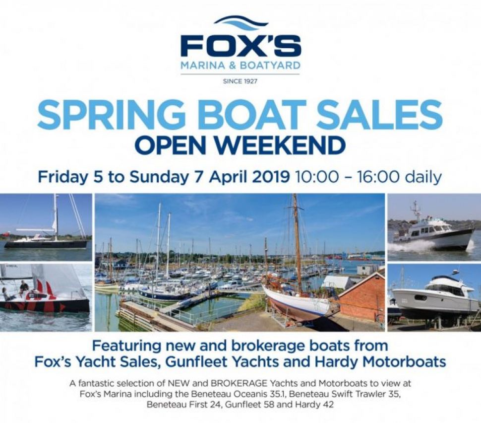 Fox’s Spring Boat Sales Open Weekend, 5-7 April 2019