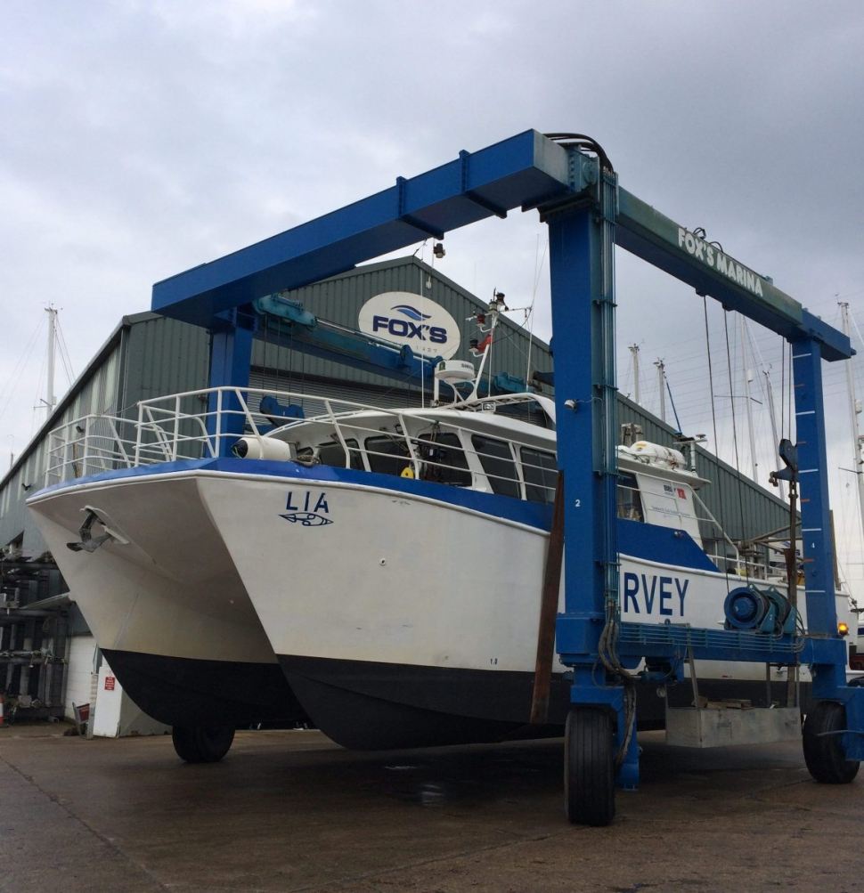Emergency haul out and relaunch for survey support vessel