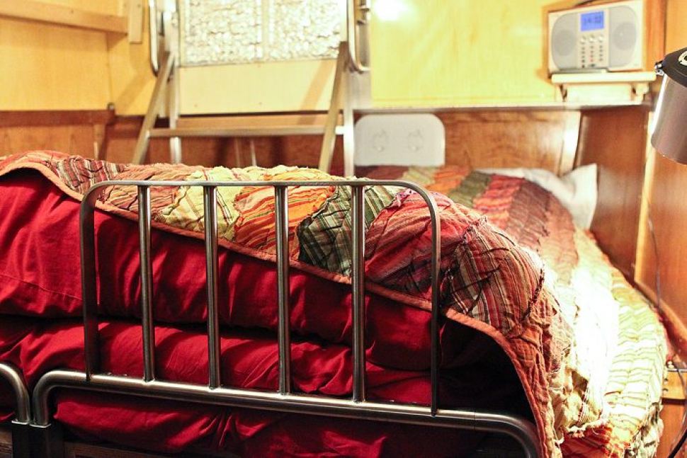 New stainless steel steps & headboard made for narrow boat