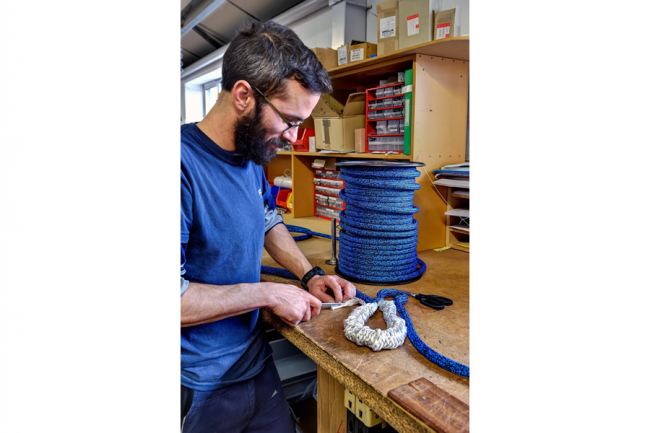 extensive stock of fittings, rod, wire and rope, including Gleisten, Marlow and Maffioli.