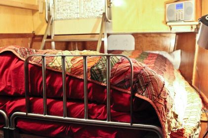 New stainless steel steps & headboard made for narrow boat