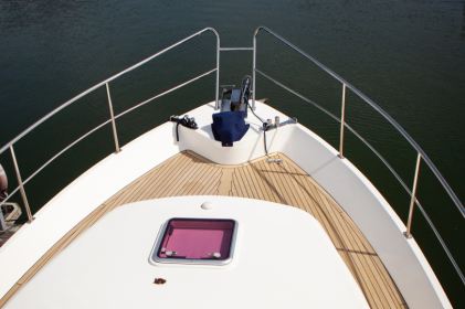 Hardy 42 foredeck with new teak