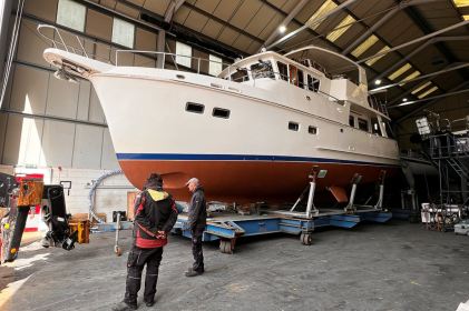 Motoryacht Luna after Coppercoat treatment
