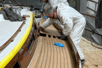 laying of new cork deck